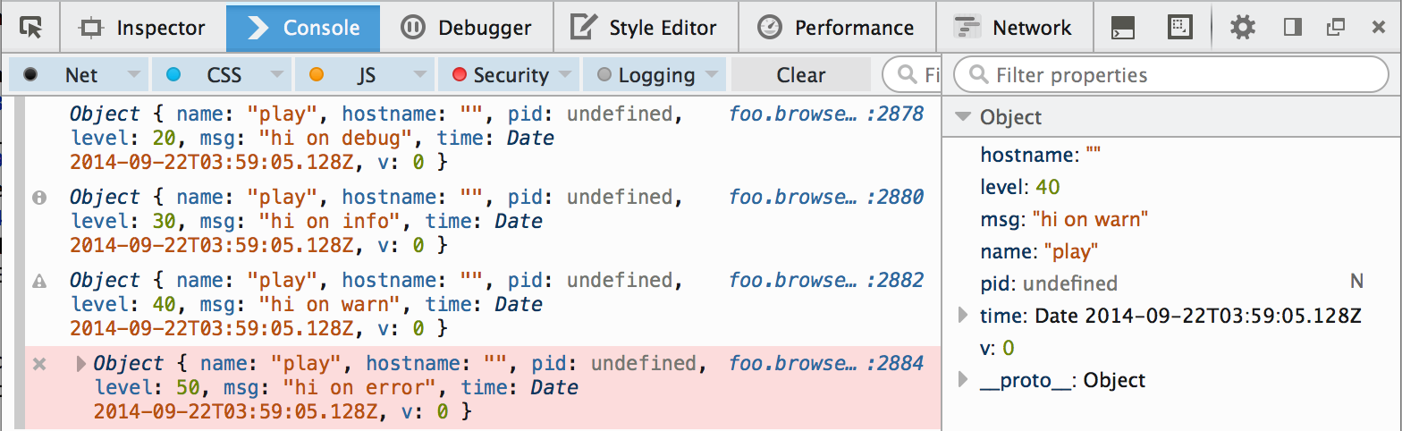 Bunyan + Browserify in the
Firefox console